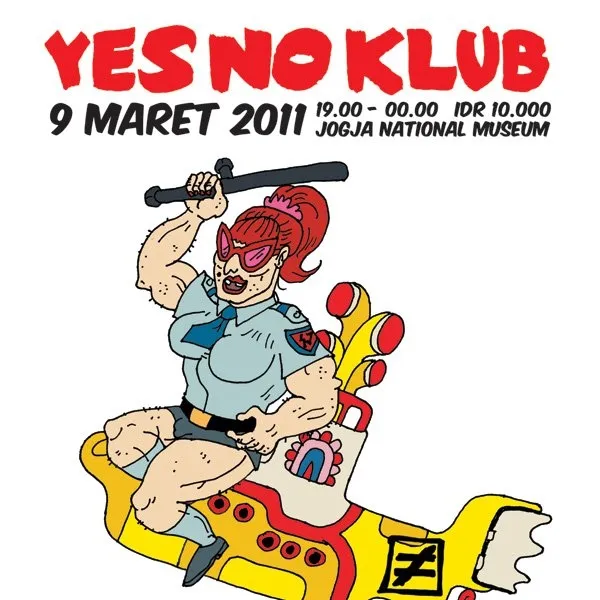 Flyer for YNK#09, 9 March 2011 at Jogja National Museum, featuring Kontrasosial (Bdg), Alcoholic Nerd (Uk), Antenna Tony Monorail (Swiss), Cured Pink (Aus), The Frankenstone (Jog), Headcrusher (Jog) & Punkasila (Jog/Aus)