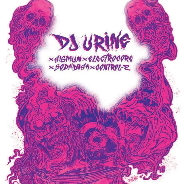 Flyer for YNK#15, 1 February 2012 at Langgan Art Foundation, featuring DJ Urine (FR), Electrocore (YK), Sodadosa (YK) & Control-z (YK)