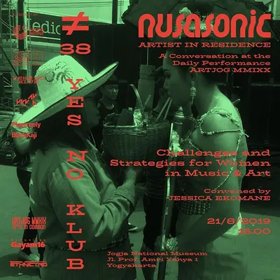 Flyer for YNK#38.2, 2019-08-21 at Jogja National Museum, featuring Jessica Ekomane