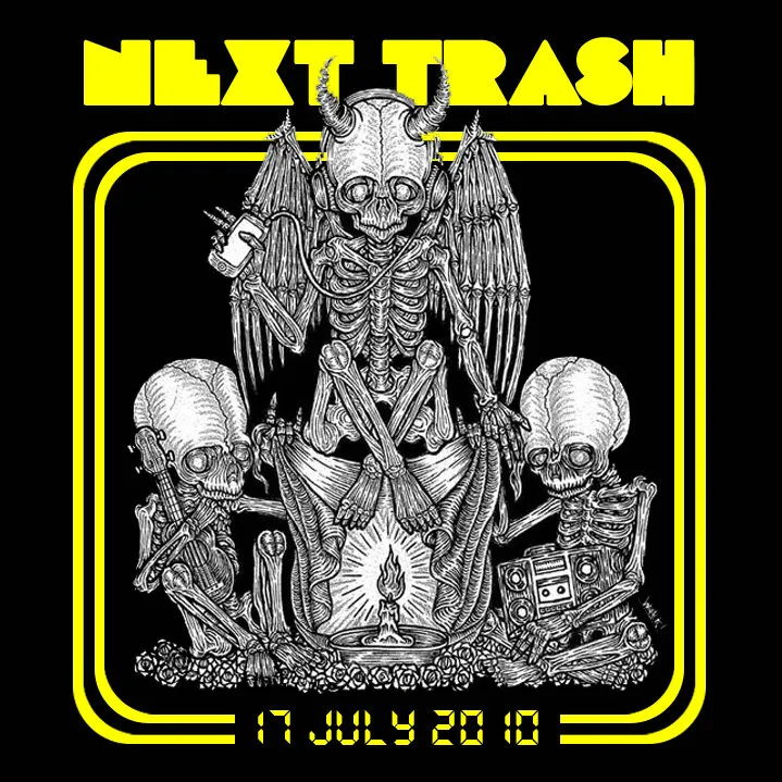 Flyer for YNK#NextTrash#2, 17 July 2010 at Jogja National Museum, featuring Belajar Membunuh, 3some From Mars, The Spektakuler, To Die+Somed+Vred & Bobviagra & The Terrorist